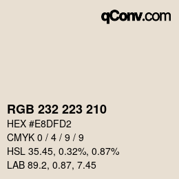 カラーコード: RGB 232 223 210 | qconv.com