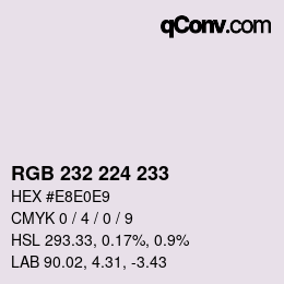 Color code: RGB 232 224 233 | qconv.com