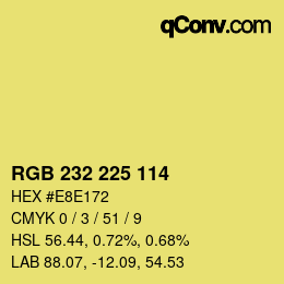 Color code: RGB 232 225 114 | qconv.com