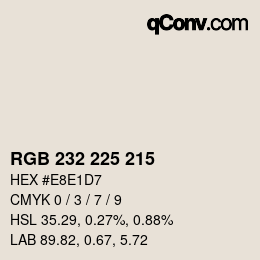 Código de color: RGB 232 225 215 | qconv.com