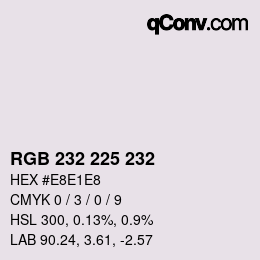 Código de color: RGB 232 225 232 | qconv.com