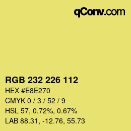 Color code: RGB 232 226 112 | qconv.com