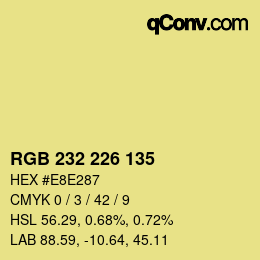 Color code: RGB 232 226 135 | qconv.com