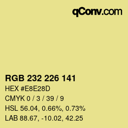 Color code: RGB 232 226 141 | qconv.com