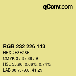 Color code: RGB 232 226 143 | qconv.com