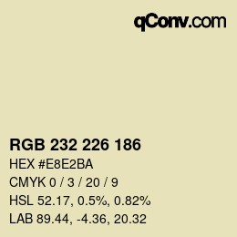 Color code: RGB 232 226 186 | qconv.com