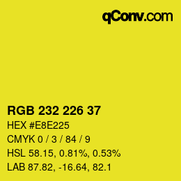 カラーコード: RGB 232 226 37 | qconv.com