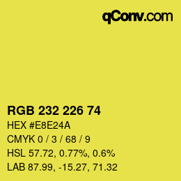 Color code: RGB 232 226 74 | qconv.com