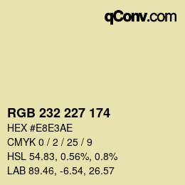 Color code: RGB 232 227 174 | qconv.com