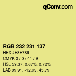 カラーコード: RGB 232 231 137 | qconv.com