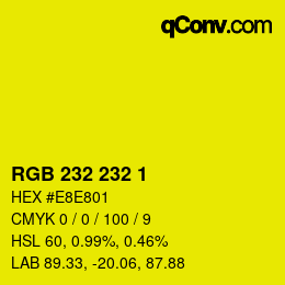 Color code: RGB 232 232 1 | qconv.com