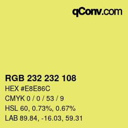 Color code: RGB 232 232 108 | qconv.com