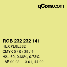 Color code: RGB 232 232 141 | qconv.com