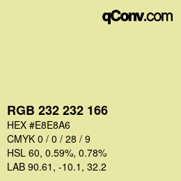 Color code: RGB 232 232 166 | qconv.com