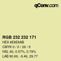 Color code: RGB 232 232 171 | qconv.com