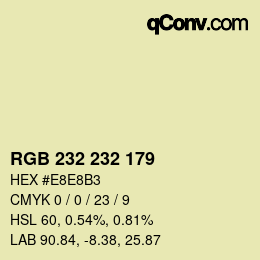 Color code: RGB 232 232 179 | qconv.com