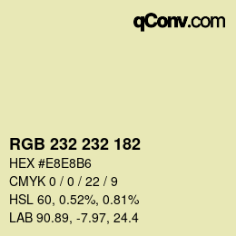 Color code: RGB 232 232 182 | qconv.com