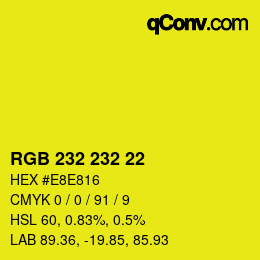 Farbcode: RGB 232 232 22 | qconv.com