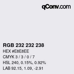 Color code: RGB 232 232 238 | qconv.com