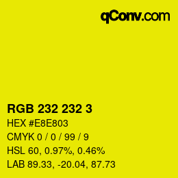 Color code: RGB 232 232 3 | qconv.com