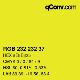 Color code: RGB 232 232 37 | qconv.com