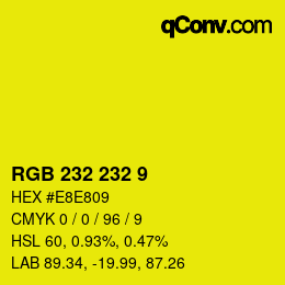 Color code: RGB 232 232 9 | qconv.com