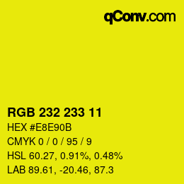Color code: RGB 232 233 11 | qconv.com