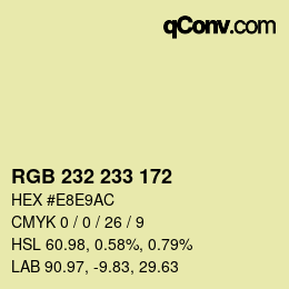 Color code: RGB 232 233 172 | qconv.com
