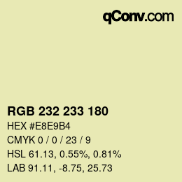 Color code: RGB 232 233 180 | qconv.com