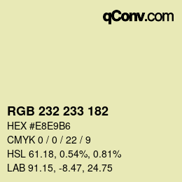 Color code: RGB 232 233 182 | qconv.com