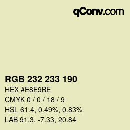 Color code: RGB 232 233 190 | qconv.com