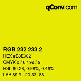 Color code: RGB 232 233 2 | qconv.com