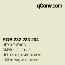 Color code: RGB 232 233 204 | qconv.com