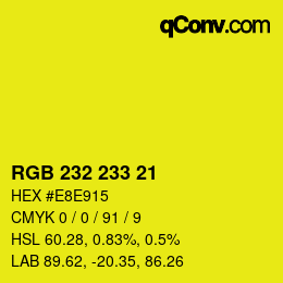 Color code: RGB 232 233 21 | qconv.com