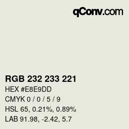 Color code: RGB 232 233 221 | qconv.com