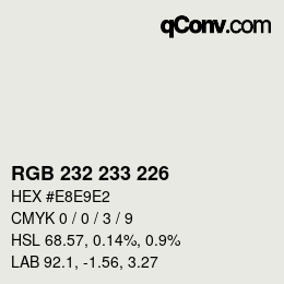 Farbcode: RGB 232 233 226 | qconv.com