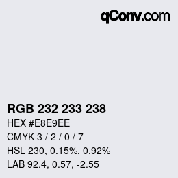 Color code: RGB 232 233 238 | qconv.com