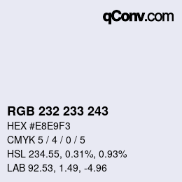 Color code: RGB 232 233 243 | qconv.com