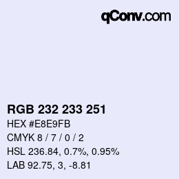 Color code: RGB 232 233 251 | qconv.com