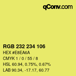 Color code: RGB 232 234 106 | qconv.com