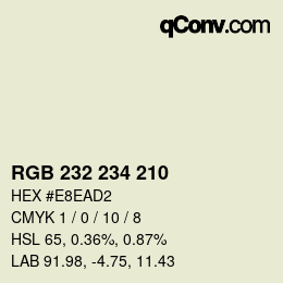 Farbcode: RGB 232 234 210 | qconv.com