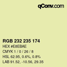 颜色代码: RGB 232 235 174 | qconv.com
