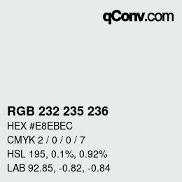 Color code: RGB 232 235 236 | qconv.com