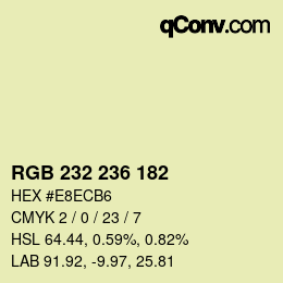 Color code: RGB 232 236 182 | qconv.com