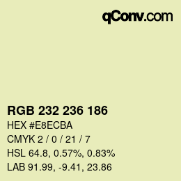 Color code: RGB 232 236 186 | qconv.com