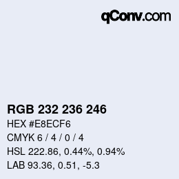 Color code: RGB 232 236 246 | qconv.com