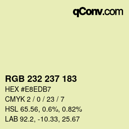 Color code: RGB 232 237 183 | qconv.com