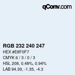 カラーコード: RGB 232 240 247 | qconv.com