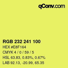 Color code: RGB 232 241 100 | qconv.com