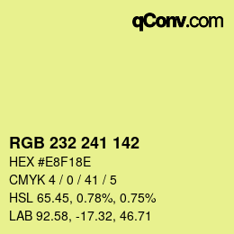 Color code: RGB 232 241 142 | qconv.com